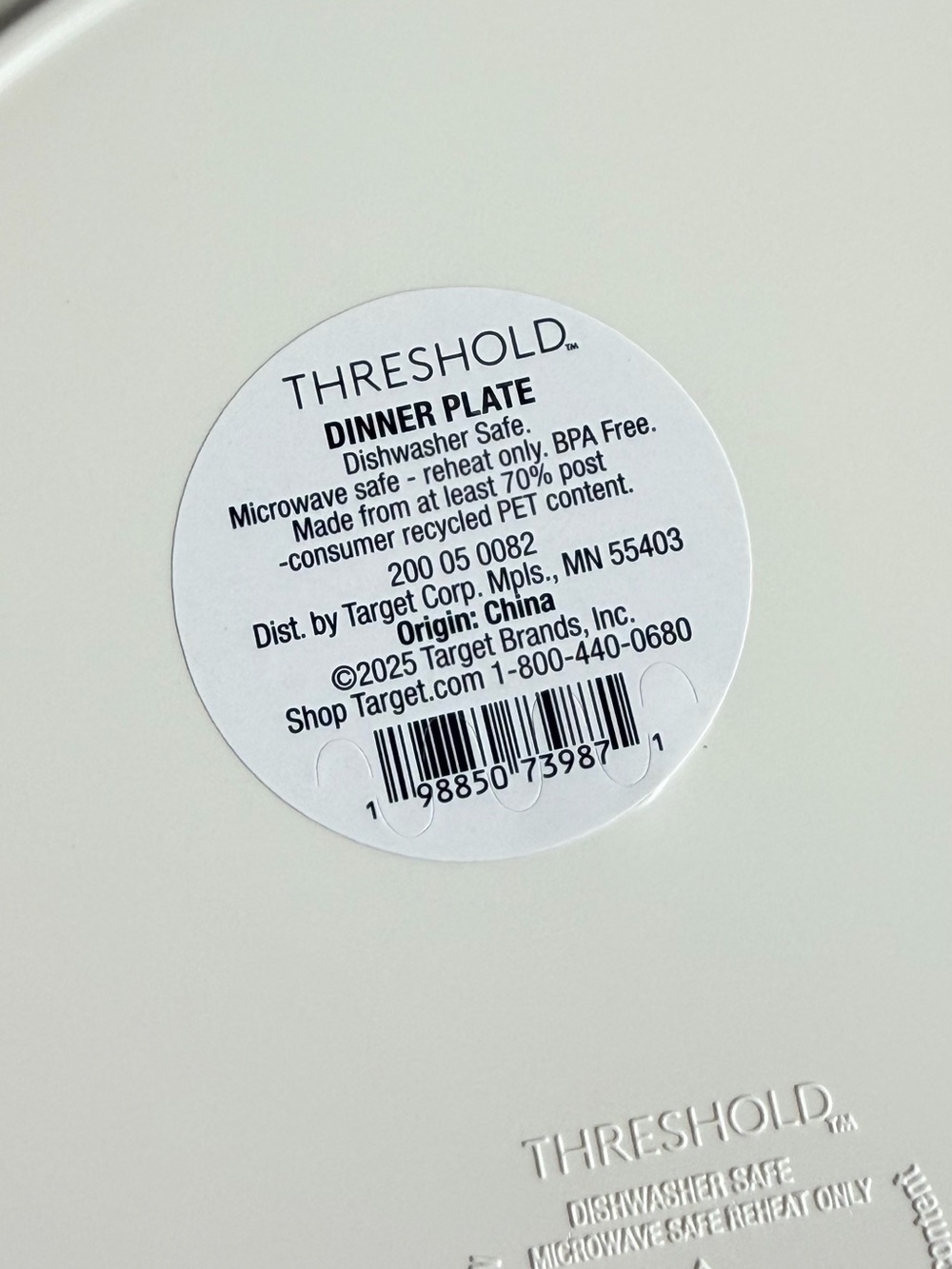 4 Threshold White Dinner Plates - Simple Everyday Plate